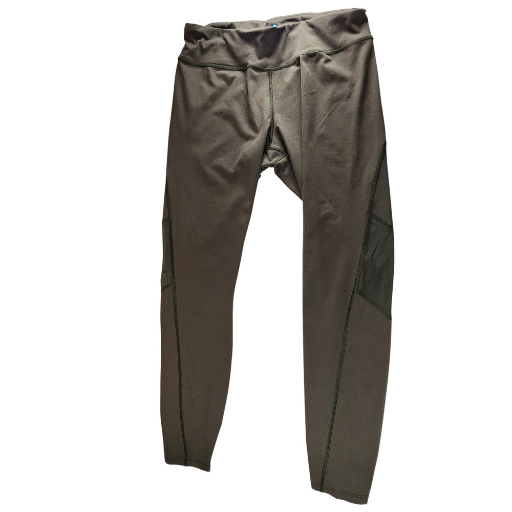 REI Co-op Womens Olive Green Mesh Panel Active Leggings Drawstring Size Large